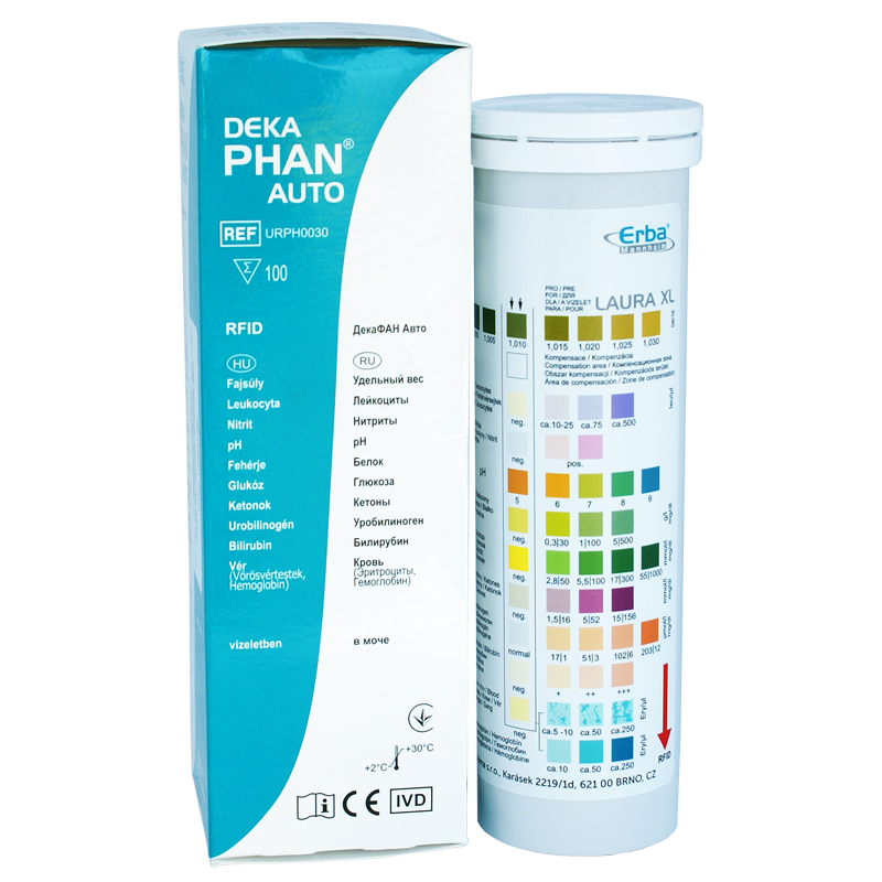 Тест-смужки для експрес аналізу сечі на 10 параметрів №100 Декафан Авто